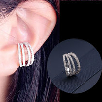  No ear holes ear bone clips multi-layer lines simple temperament diamond-set ear clips mens ear stud clip earrings womens Korean earrings