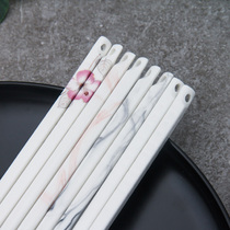 Healthy ceramic chopsticks Home Chinese style minimalist anti-mildew long chopsticks Single family suit High temperature resistant 10 Double