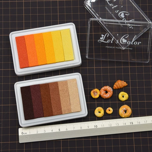 Сверхлегкая глина, игра с едой, поролоновая пигментированная чернильная подушечка, 6 цветов, градиент