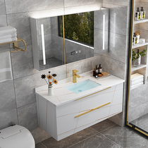 Modern minimalist light and luxurious rock board integrated basin bathroom Bathroom Cabinet Combined Toilet Wash face wash basin Wash Terrace Basin Cabinet