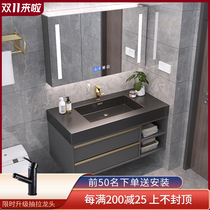  Light luxury All-in-one bathroom cabinet combination bathroom bathroom Simple washstand Hand washbasin Smart mirror cabinet