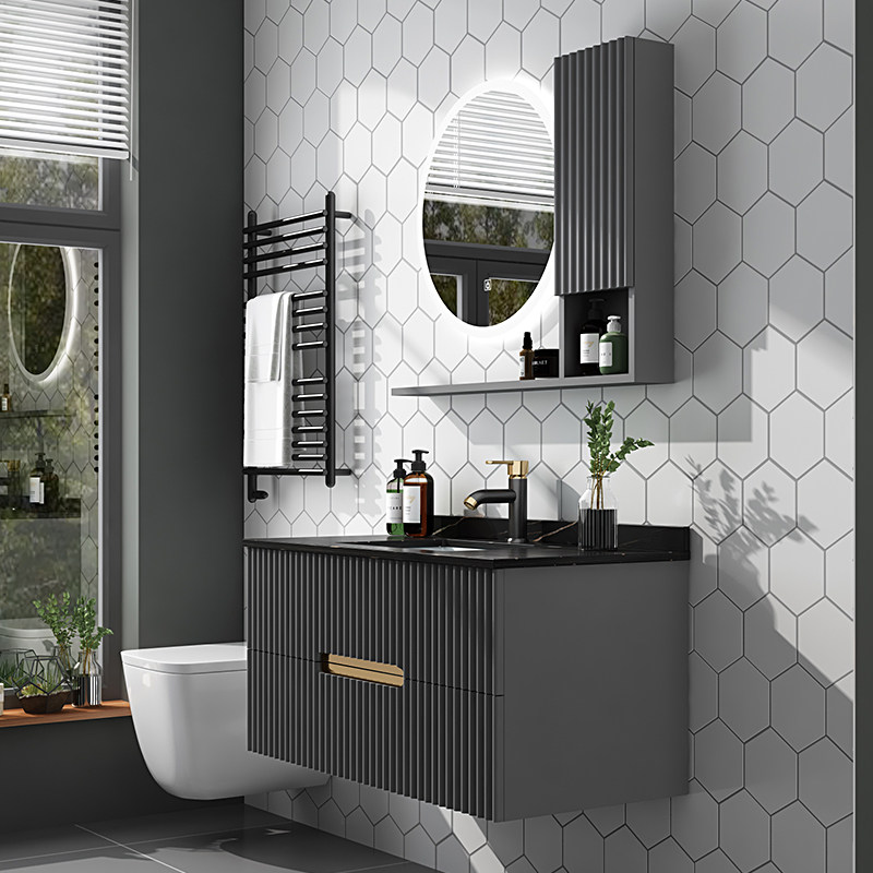 Light extravagant sins rock board integrated basin Baths cabinet Composition modern minimalist intelligent makeup room washout hand pool washstand