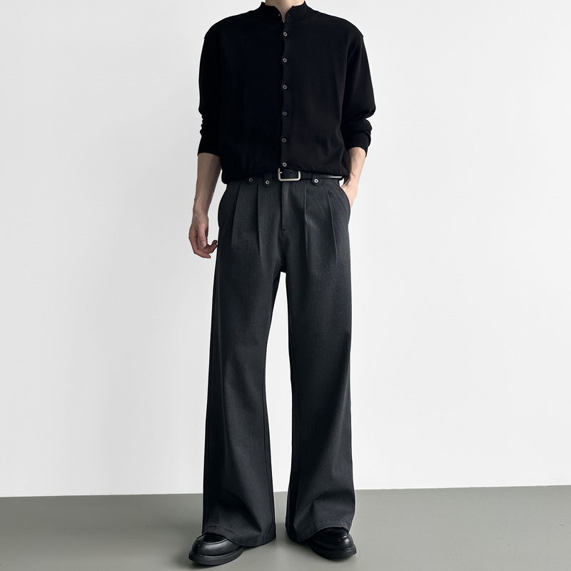 A6 Three-Needle Craftsmanship / Autumn Tr Blend A-Line Wide-Leg Dress Pants for Men, Non-Fading Straight-Leg Casual Work Pants