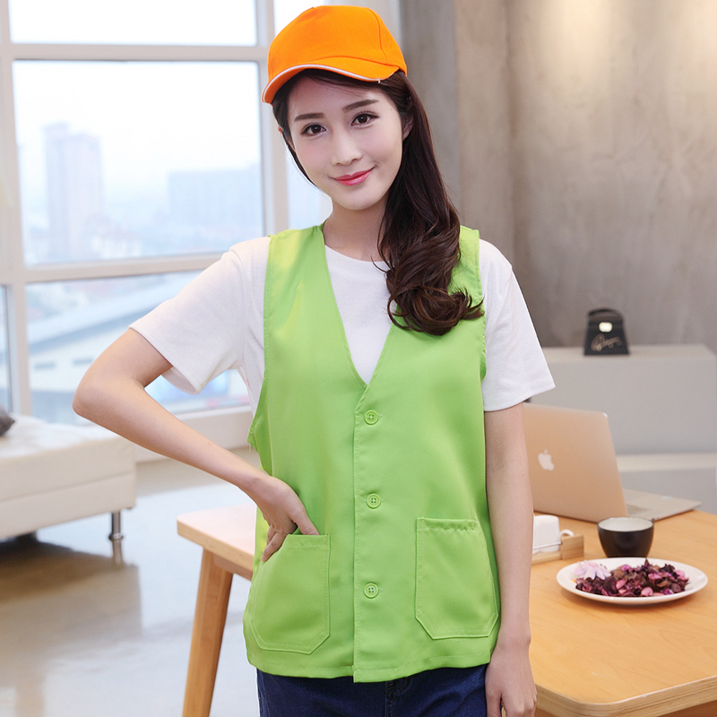 Quảng cáo giáp in tình nguyện tùy chỉnh vest tình nguyện đỏ vest quần áo làm việc siêu thị bảo hộ lao động làm sạch công khai