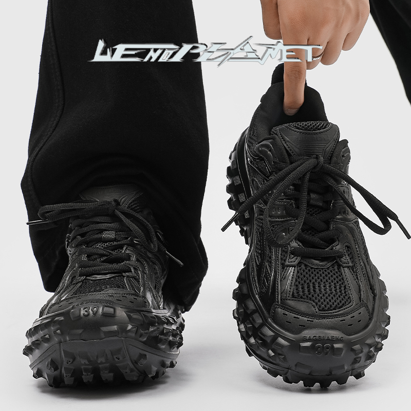 Black Warrior Tire Shoes for Men, Thick-Soled Height-Increasing 2025 Spring/Summer New Model ins Super Popular Casual Sports Dad Shoes for Women, Trendy