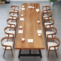 American solid wood training table modern simple conference table negotiation table computer long table work table dining table and chair combination