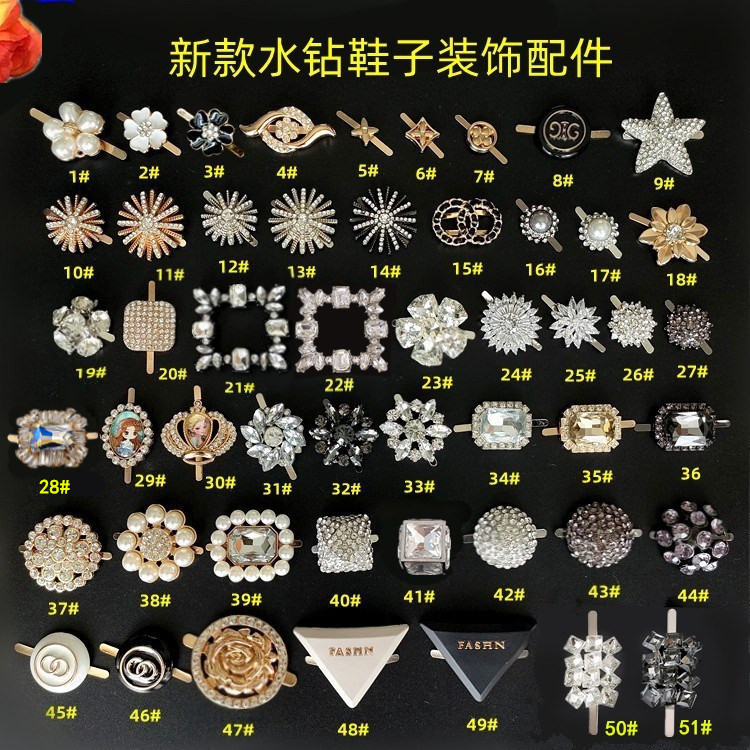 New Rhinestone Shoe Buckle Shoe Flower Sandal Boot Women's Shoe Decorative Accessories Bow Middle Pearl Ornament Metal New Rhinestone Shoe Buckle Shoe Flower Sandal Boot Women's Shoe Decorative Accessories Bow Middle Pearl Ornament Metal