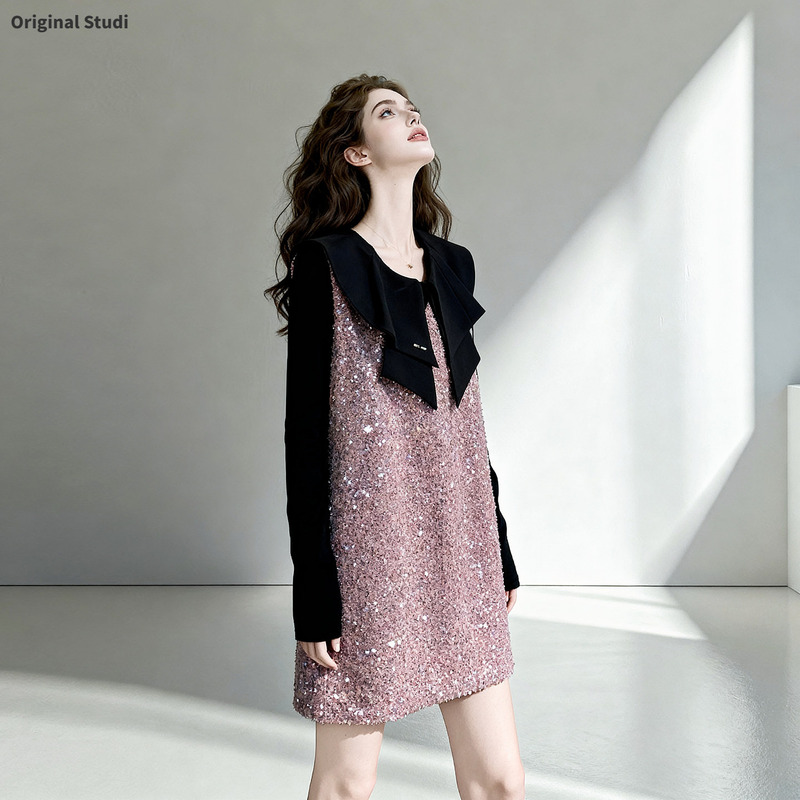 Unique and Beautiful Little Chanel-Style Dress Set for Women, 2026 Autumn New Style, Doll Collar Shirt and Skirt Two-Piece Set Unique and Beautiful Little Chanel-Style Dress Set for Women, 2026 Autumn New Style, Doll Collar Shirt and Skirt Two-Piece Set