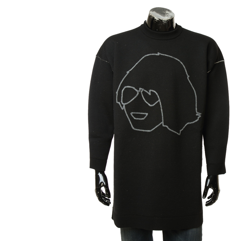 Authentic Kenzo, Men's Simple Portrait Design Long Warm Wool Pullover Crew Neck Sweater Fb65Mpu063Rn Authentic Kenzo, Men's Simple Portrait Design Long Warm Wool Pullover Crew Neck Sweater Fb65Mpu063Rn