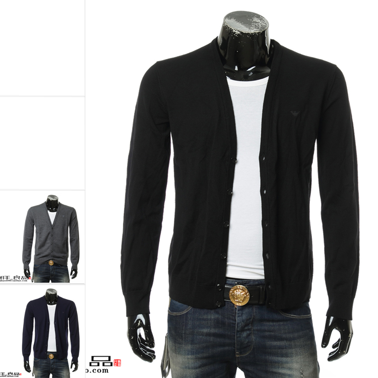 Emporio Armani EA Amani Pure Wool Men Warm Cardio-sweater Sweater 8N1E78 1M4CZ