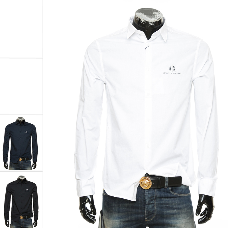 Armani Exchange Ax Armani Men's Slim Fit Long Sleeve Shirt 8Nzcp2 Znbjz