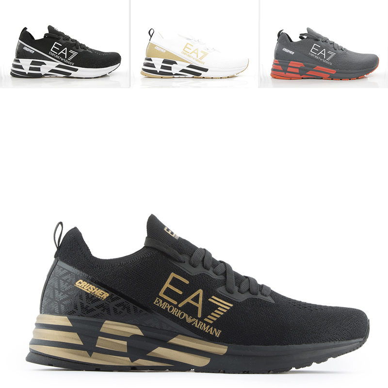 Emporio Armani Ea7 Big Eagle Logo Men's Lace-Up Low-Top Casual Sneakers X8X095 Xk240