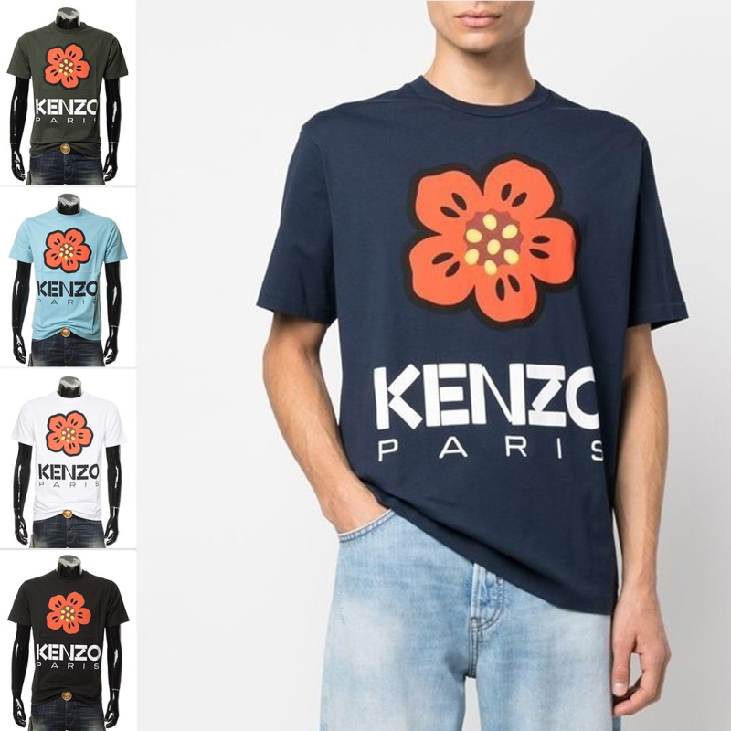 Kenzo Kenzo Takada Men's Fashion Brand Red Flower Print Pure Cotton Short-Sleeved T-Shirt Fd55Ts4454So