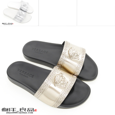 Сланцы 正品 versace 范思哲美杜莎 男士 居家一字拖拖鞋