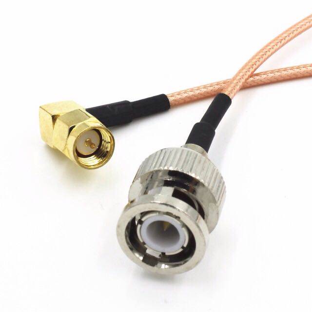 RF transfer cable SMA elbow to BNC male RG316 line 15 cm