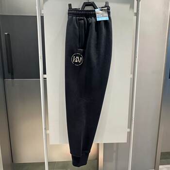 Anta Men's and Women's Sweatpants 2024 Winter Fleece-Lined Trendy Versatile Jogger Knitted Sports Pants 172441305N