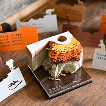  3D three-dimensional building sticky notes paper net red paper carving post-it notes Guilin landscape Jiangnan water township model cultural and creative gifts
