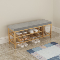 Light and luxurious entrance to the shoes Stool Net Red Leather Boots Long Bench Soft Bag Home Doorway Can Sit on the bench Stool Tailstool