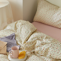 (Home Pose) Small-capital art Crushed Flowers Pure Cotton Double Man Bed supplies 3 Four sets ou bed linen cotton