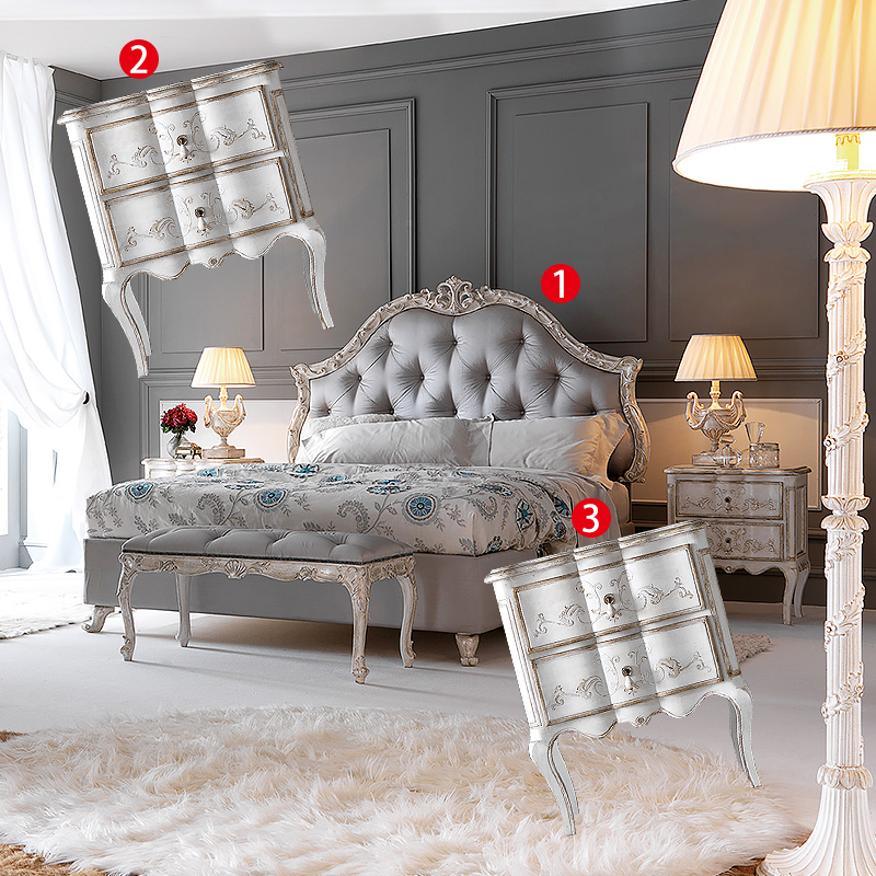 Xuất khẩu giường gỗ cao cấp kiểu Pháp đơn giản Giường đôi châu Âu Mỹ 1,8 m chạm khắc retro cũ nhẹ sang trọng Giường châu Âu - Giường giường đơn cho bé