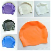 Seamless silicone swimming cap Adult men and women waterproof solid color swimming cap