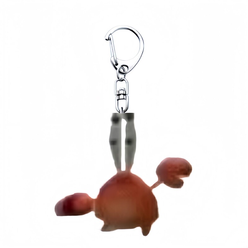 Funny Crab-Themed Acrylic Keychain with Abstract Emoji of a Student Who Failed Chinese Language, Backpack Pendant Funny Crab-Themed Acrylic Keychain with Abstract Emoji of a Student Who Failed Chinese Language, Backpack Pendant