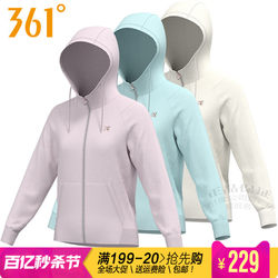 361 -degree women's sportswear sweater cotton 2024 spring new 361 hooded scoop sweater jacket 4009A