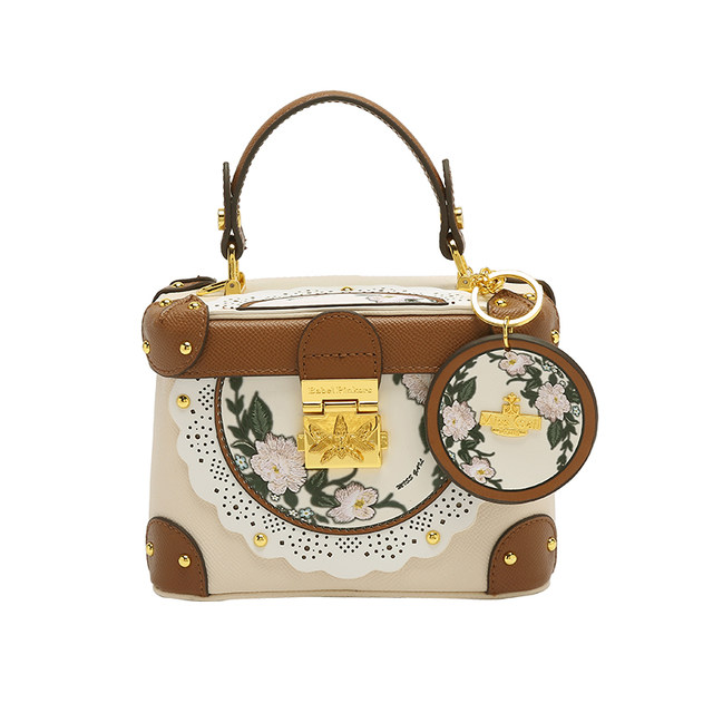 CaritKoty high-end niche hit color bucket bag female mother new embroidery portable box bag Messenger