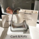 CaritKoty2023 hot style super hot bag niche silver underarm bag ladies high-end one-shoulder baguette bag