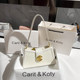 CaritKoty light luxury niche white bag women's summer 2023 new high-end crocodile pattern armpit bag shoulder bag