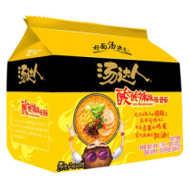 Uni Tongda people bagged instant noodles five-in-one sour and spicy Porchy noodles 130g * 5 with snacks instant noodles