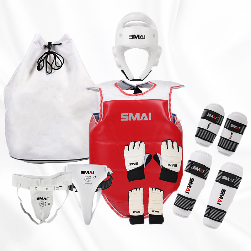 SMAI Taekwondo Protective Kit Composition Man Training Competition Equipped Children Real War Armor Safety Helmet For Protection Of Eight Pieces