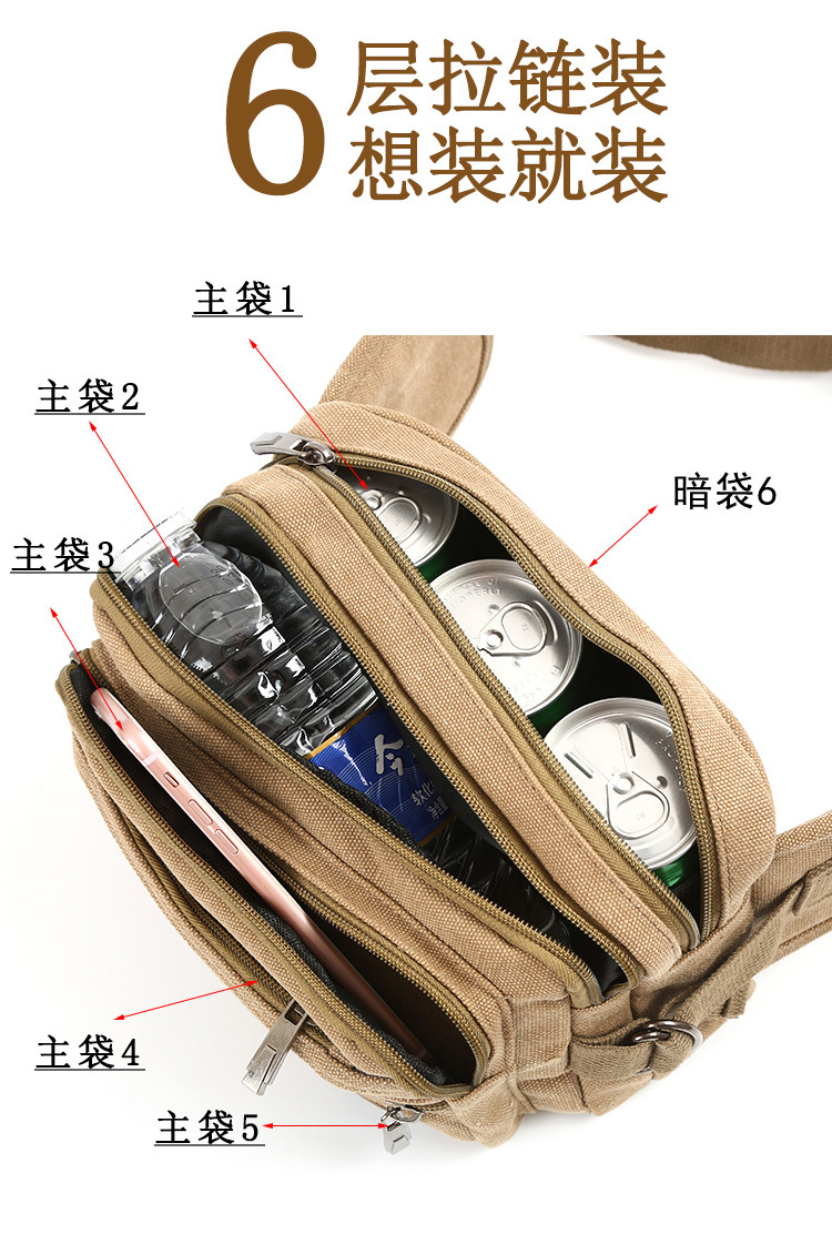 Túi nam mới đa chức năng kinh doanh tiền mặt đăng ký nhiều lớp vải thực tế unisex chống mài mòn công suất lớn bán nóng 	mua túi đeo hông rẻ