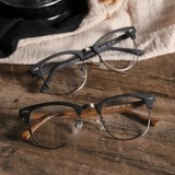 Мудюанские ретро -очки рамка мужская Swen может быть оснащена с близким линзом женского зернового зерна с половиной кадры бровей.