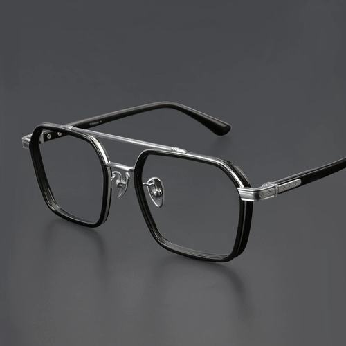 木川 Ручные дизайнерские очки ручной работы рама зеркальная рамка мужская прилив ретро двойной лучевой черный рам