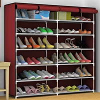 Lắp ráp tủ giày đơn giản giá giày hai mặt hai cửa sử dụng kiểu vườn theo phong cách châu Âu giá giày stereo loại phân vùng tủ giày kệ trang trí phòng khách