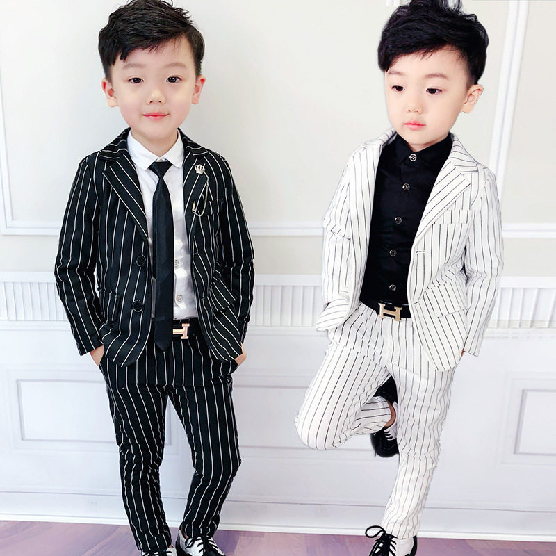 Boy suits suit Spring and autumn children dress handsome jacket Korean version casual boy little west suit men's baby three sets