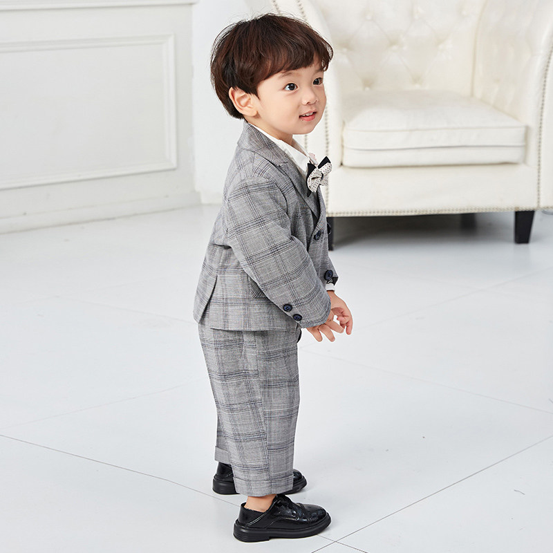 Baby's anniversary dress autumn boy one-year-old suit handsome boy baby's spring and autumn children's suit English wind