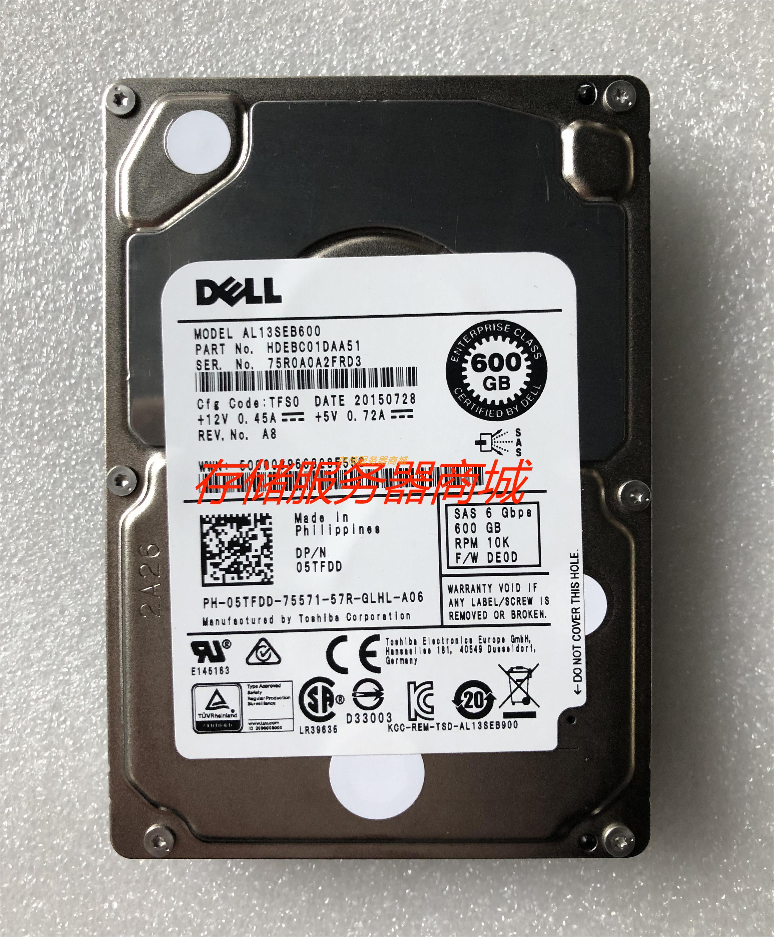 DELL Dell R620 R630 AL13SEB600 05TFDD 10K 600G 2 5 inch SAS hard drive