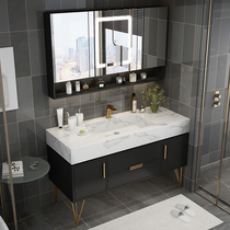 Bathroom bathroom cabinet simple light luxury Rock board wash table toilet bathroom face wash basin cabinet combination customization