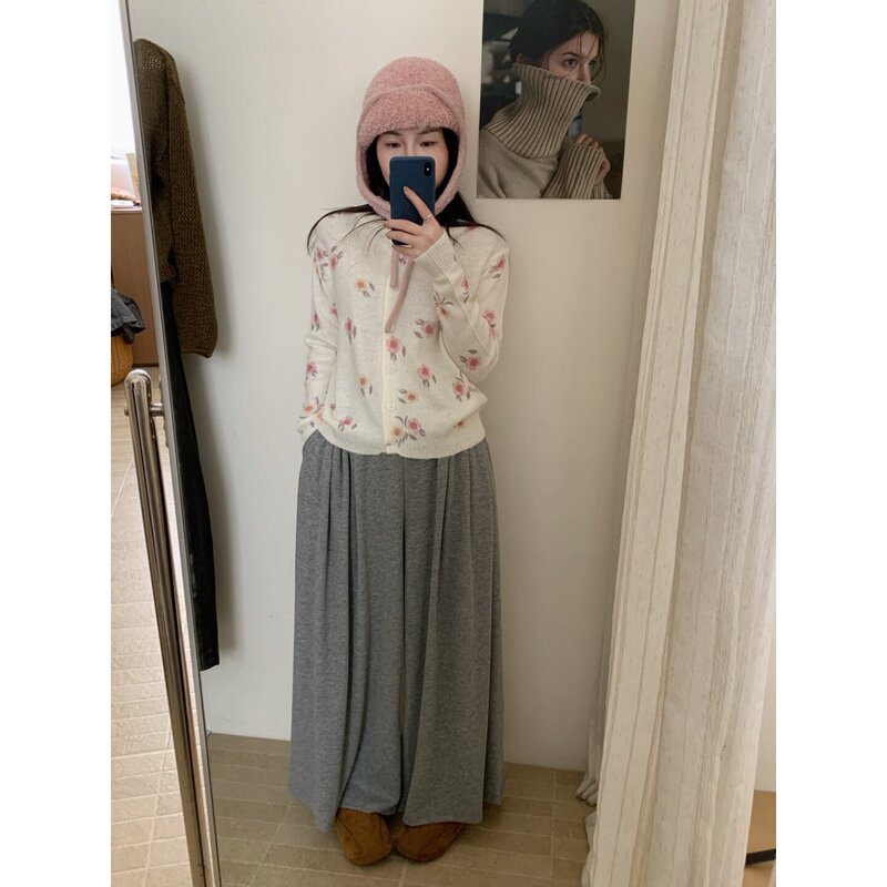 Floral Cardigan Long-Sleeved Plant Floral Casual Style Floral Print Sweater Autum Loose Korean Style Trendy Women's Clothing Floral Cardigan Long-Sleeved Plant Floral Casual Style Floral Print Sweater Autum Loose Korean Style Trendy Women's Clothing