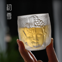 Kung Fu Tea Master Cup mens tea ceremony Cup single press hand cup large frosted glass tea cup tea cup