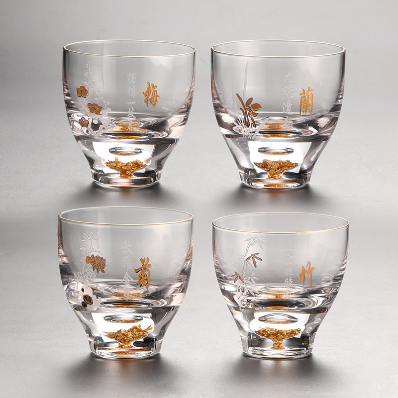 Glass Master's cup high-end crystal tea cup personal special upscale Tea Road Cup Taiwan Gold Potch Tea Cup Home