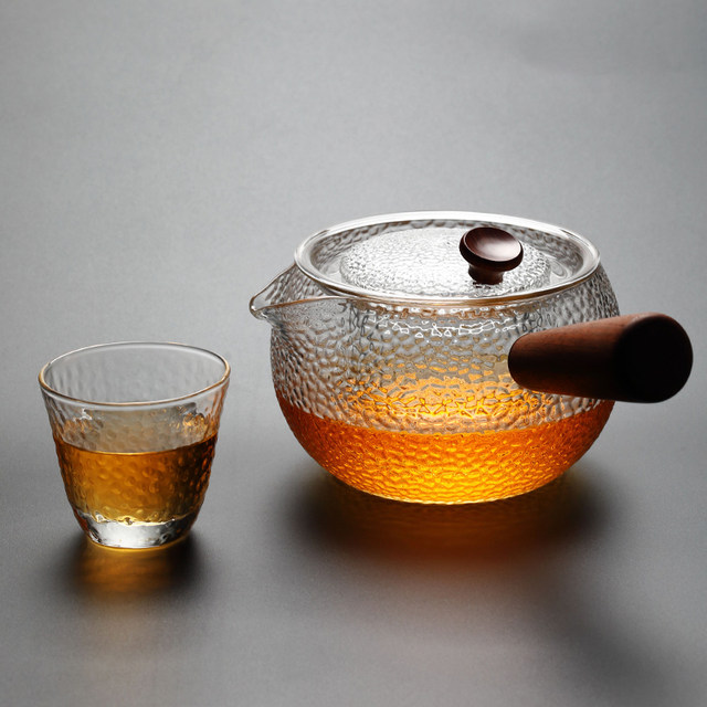 ຮູບແບບ Hammer ຂ້າງ handle teapot ແກ້ວ Xiaoqinggan ພິເສດໄຟຟ້າ ceramic ເຕົາຊາ maker ອຸນຫະພູມສູງ kettle ຊາຊຸດ