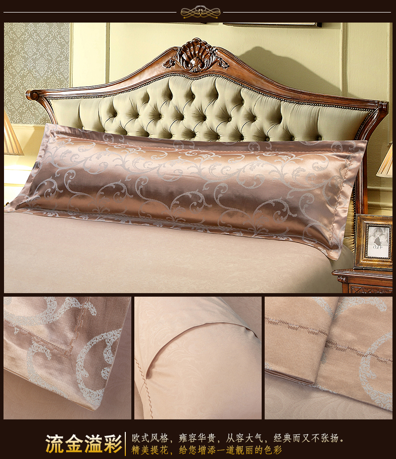 Đôi satin satin in gió dài gối đôi vợ chồng 1,2 / 1,5 / 1,8 m gối dài gối lõi gối chống trào ngược babymoov