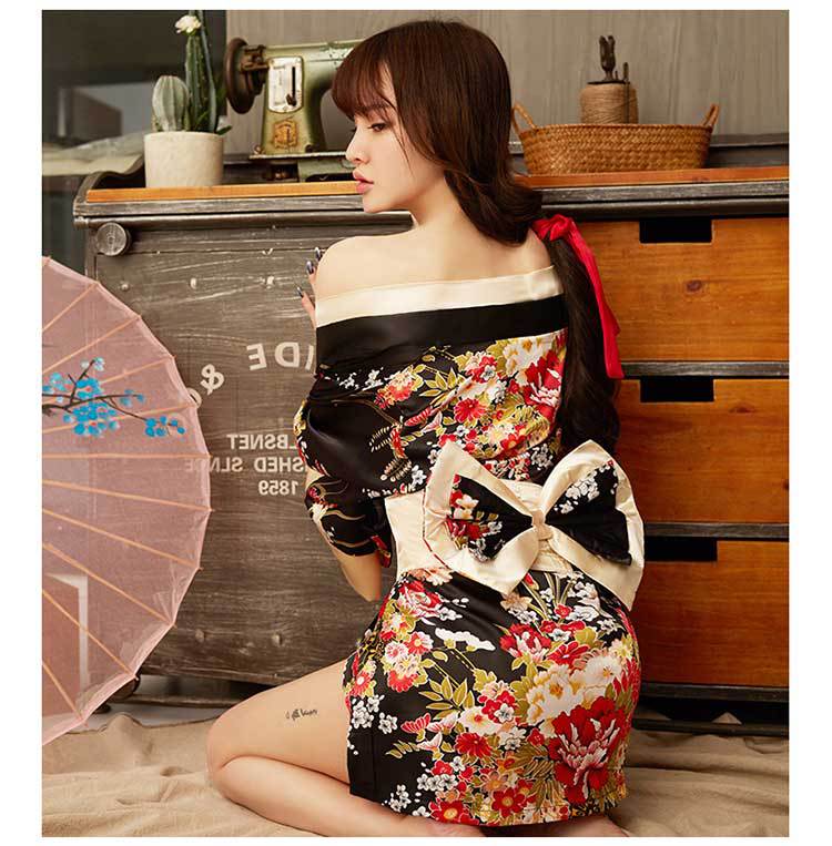 Nhật sexy đồ lót Ice Silk kimono áo choàng tắm sexy quần áo ngủ trong suốt Sao đồng phục đồ lót nóng cám dỗ váy body