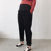 Pregnant women pants autumn and winter thickened corduroy trousers 2020 new casual father pants pregnant women Haren pants