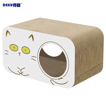 Get Cool Corrugated Cardboard Cat Box Double Entrance Cat Grip Plate Nest big cat Grinding Claws Ca Nt not Hurt Claw to Cat Mint