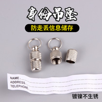 Dog anti-loss identity pendant plated nickel with note address plate cup dog teacup dog teddy dog can hang up