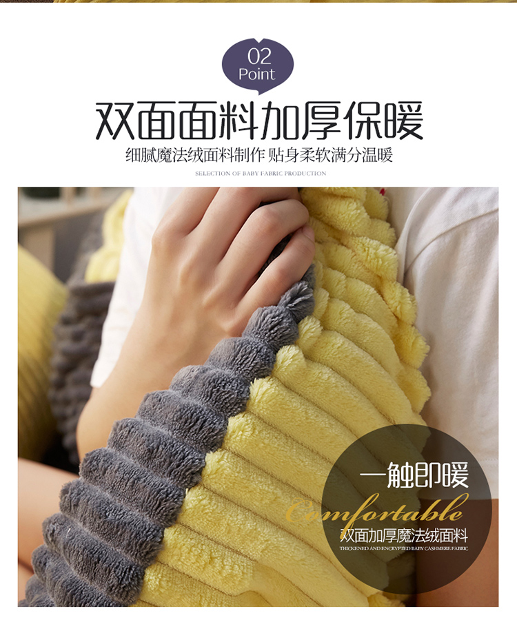 Một gia đình của vải lanh Falaifalan Bốn nhung san hô dày lông cừu và cashmere nhung chăn mùa đông thỏ sang trọng mùa đông - Bộ đồ giường bốn mảnh bộ chăn ga gối cotton